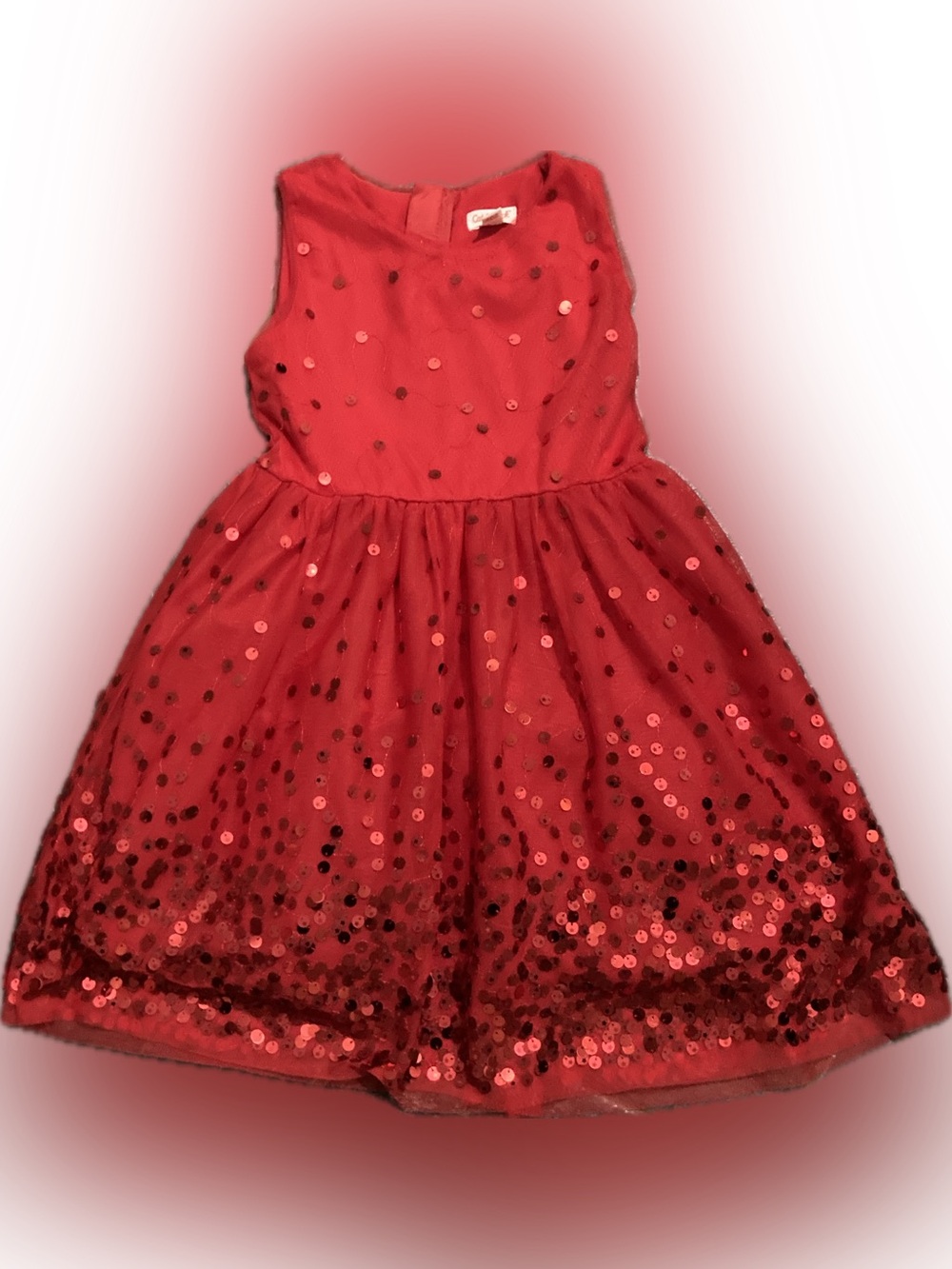 Girls Red Sequin Sleeveless Party Dress Girls Size 7/8
